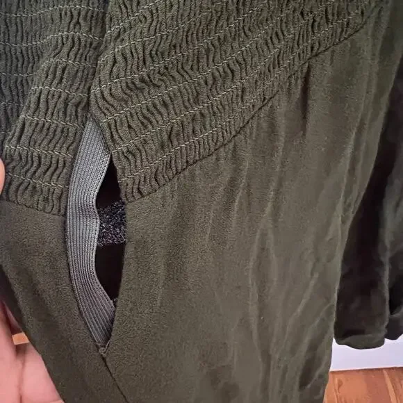 Reformation Mochi Mini Dress Olive Green Dark Khaki Size 12 - Picture 4 of 8